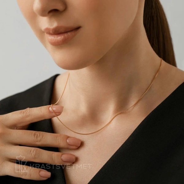 Цепь из красного золота, плетение «Гурмета»